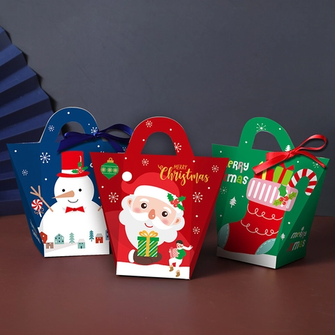 Scatole Regalo Natale Confezione Caramelle Portatile Cartone Bomboniere Festa Natalizia Babbo Natale