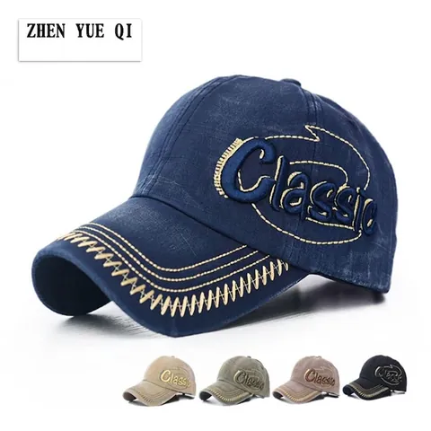 Retro Washed Cotton Baseball Cap Classic Embroidery Distressed Sun Hat Adjustable Metal Buckle Casual For Men Women