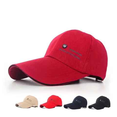 Unisex Baseball Cap Long Brim Sun Hat Polyester Cotton Blend Embroidered Sports Casual Adjustable Outdoor Hat