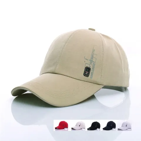 Casquette De Baseball En Toile De Coton Avec Badge Latéral Réglable Protection Solaire Extérieur Style Coréen