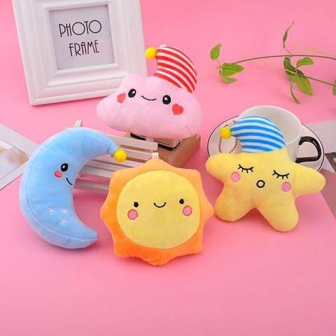 Himmelskörper Plüsch Anhänger Schlüsselanhänger Stofftier Sonne Mond Stern Wolke Taschenschmuck Bestickt Für Kinder