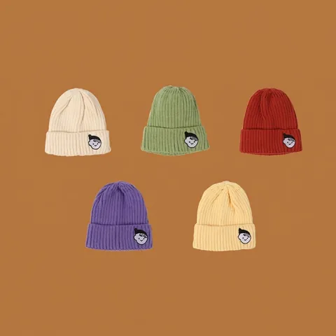 Kinder Strickmütze Aus Umspinnzwirn Warme Winter Beanie Mit Cartoon Stickerei Für Jungen Und Mädchen