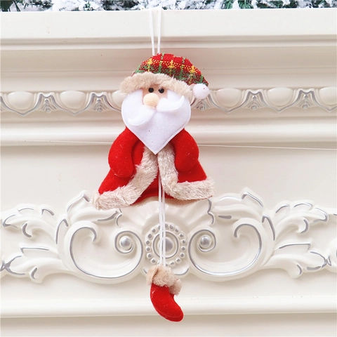 Weihnachten Hängende Ornamente Stoff Plüsch Weihnachtsmann Schneemann Rentier Bär Lange Beine Cartoon Party Dekoration