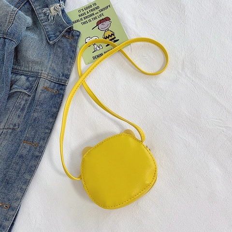 Mini Sac Bandoulière Enfants Forme Chat Dessin Animé Cuir PU Petite Pochette Épaule Pour Fillettes Mode Kawaii