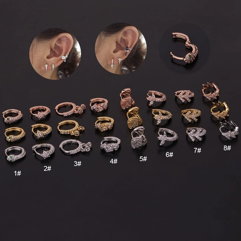 Modieuze Slang Ronde Oormanchet Huggie Oorbellen Koper Micro Pave Zirkonia Kraakbeen Piercing Sieraden Voor Vrouwen