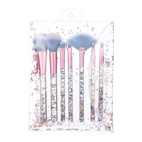 Make-up Pinsel Profi Farbverlauf Synthetikfaser Transparent Glitzer Flüssig Griff Gesicht Augen Beauty Tools