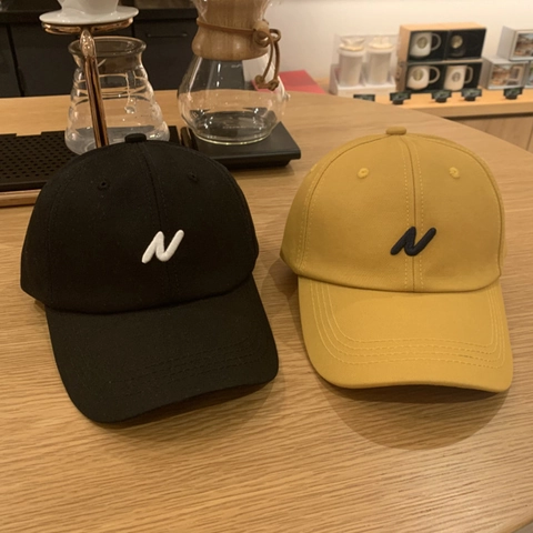 Unisex Baumwolle Baseballkappe Verstellbar Koreanischer Stil Streetwear Sonnenhut Mit Bestickten Buchstaben N M S