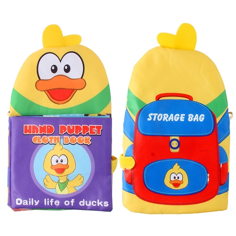 Kleine Gelbe Ente Handpuppe Stoffbuch Weich Waschbar Quietschendes Sensorik Spielzeug Für Babys Kleinkinder Frühes Lernen