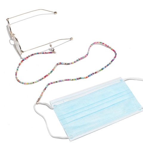 Eyewear Chain Colorful Seed Bead Anti-Slip Glasses Strap Holder Decorative Mask Lanyard Bohemia Style Women