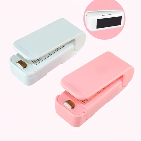 Portable Mini Bag Sealer Handheld Heat Sealing Machine For Food Snacks Plastic Bags Storage Magnetic Base ABS