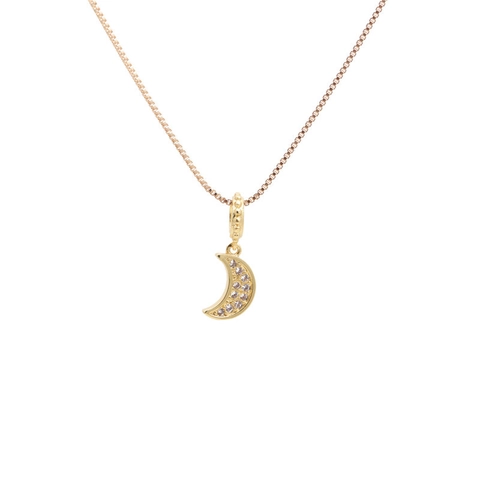 Mode Kupfer Zirkonia Mond Stern Anhänger Halskette Box Kette Zierlicher Schmuck Geschenk Accessoire Für Damen