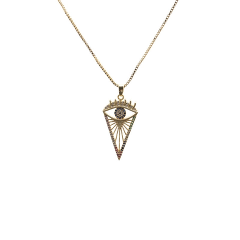 Μενταγιόν Κολιέ Evil Eye Infinity Χάλκινο Ζιργκόν Ένθετο Ρυθμιζόμενη Αλυσίδα Κοσμήματα Δώρο Για Γυναίκες Κορίτσια