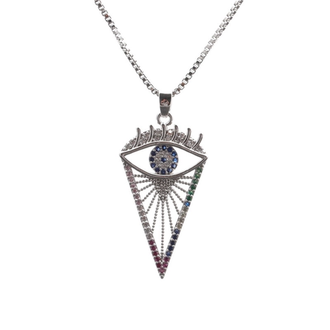 Μενταγιόν Κολιέ Evil Eye Infinity Χάλκινο Ζιργκόν Ένθετο Ρυθμιζόμενη Αλυσίδα Κοσμήματα Δώρο Για Γυναίκες Κορίτσια
