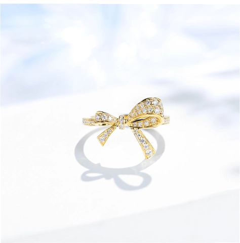 Eleganter Schleifenring Aus Kupfer Mit Mikro Pave Zirkon Luxus Simulierte Diamantschmuck Für Frauen Hochzeit Mode Accessoire