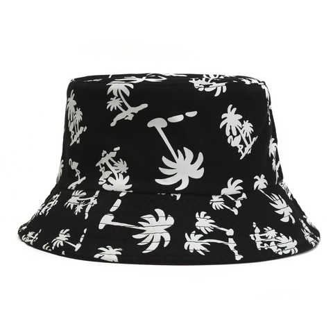 Tropische Zonnehoed Met Kokosboom Print Polyester Zonbescherming Zomer Strand Vakantie Outdoor Reizen Voor Heren Dames