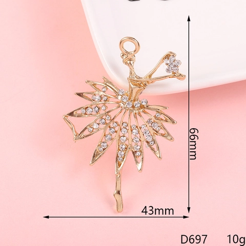 Ciondoli Eleganti Ballerina Di Danza Classica Fata Angelo Lega Strass Smalto Cristallo Perla Artificial Gioielli Fai Da Te