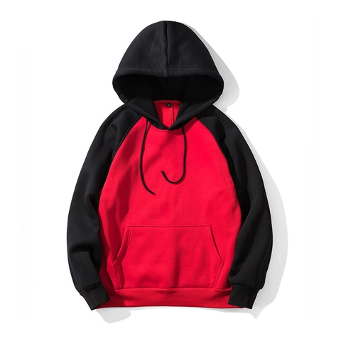 Sudadera Con Capucha Hombre Forro Polar Bloque De Color Manga Ranglán Jersey Holgado Casual Invierno Cálido Bolsillo Canguro