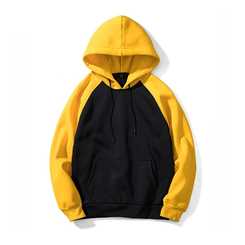 Sudadera Con Capucha Hombre Forro Polar Bloque De Color Manga Ranglán Jersey Holgado Casual Invierno Cálido Bolsillo Canguro
