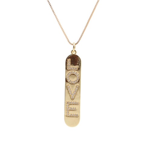 Brasilianischer Stil Kupfer Zirkonia LOVE Jungfrau Maria Herz Anhänger Halskette Für Damen Mode Gold Silber Überzogener Schmuck Geschenk