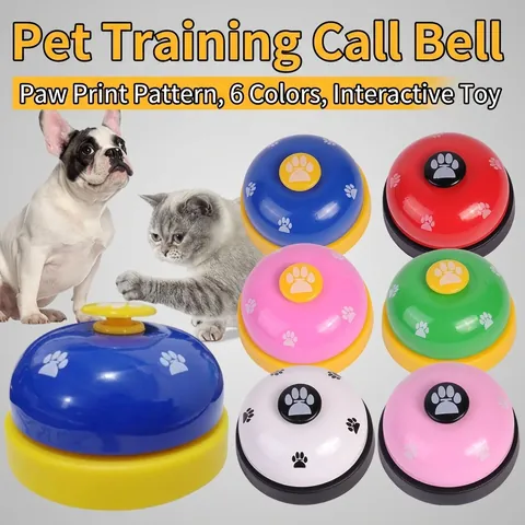 Sonnette De Dressage Pour Animaux De Compagnie En Métal Avec Base Antidérapante Pour Chien Chat Communication Interaction Repas Empreinte De Patte