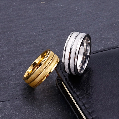 Anillo De Banda De Acero Inoxidable Minimalista Para Hombres Diseño Industrial Cepillado Joyería De Moda Simple