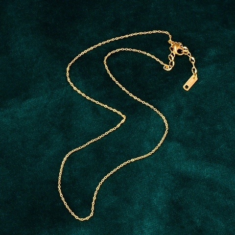 Collana A Catena Acciaio Al Titanio Placcato Oro 18K Minimalista Lucido Catena A O Gioielli Per Donna