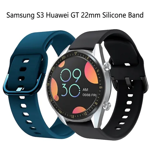 Soft Silicone Smart Watch Strap Replacement Band Sport Waterproof Breathable With Metal Buckle Universal Wristband