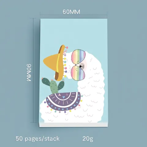 Cute Cartoon Alpaca Panda Memo Pads Paper Tearable Stationery For Office School Student Kawaii Creative Note Paper