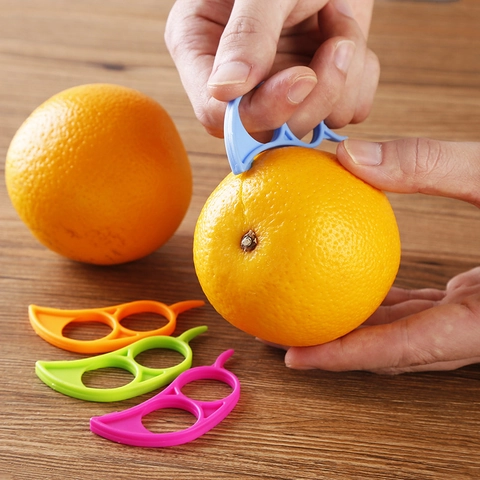 Éplucheur D'orange Forme Souris Plastique Outil De Cuisine Anneau De Doigt Conception Double Lame Manuel