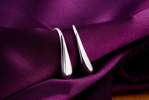 Waterdruppel Teardrop Haak Oorbellen Koper 925 Zilver Goud Verguld Zwart Hoogglans Minimalistisch Elegant Mode Sieraden Vrouwen