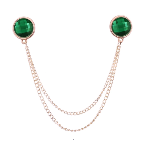 Spilla a Catena da Colletto in Lega di Zinco con Strass Unisex Tonda Multicolore con Nappa Accessori per Camicia Geometrici