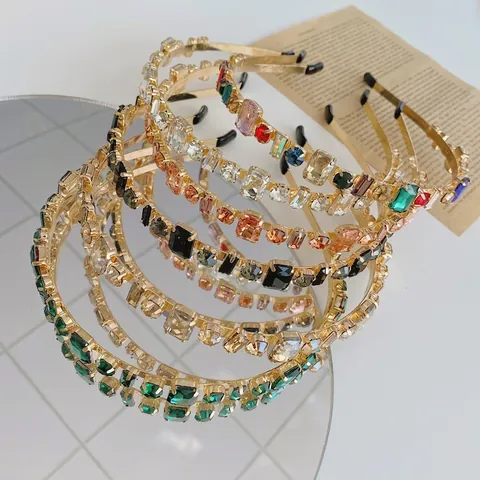 Baroque Rhinestone Headband Alloy Crystal Luxury Wedding Party Bridal Hairband For Women Elegant Retro Headwear