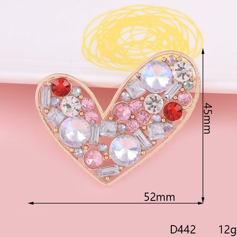 Heart Shape Alloy Charms With Rhinestones And Artificial Pearls For DIY Jewelry Making Phone Case Decoration Fashion Crafts