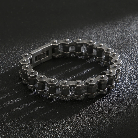 Pulsera De Cadena De Bicicleta De Motocicleta Para Hombre Acero Inoxidable 316L Pesado Punk Hip Hop Joyería