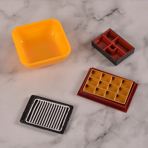 Miniature Kitchenware Dollhouse Accessories Plastic Simulated Food Play Bowl Steamer Tiny Utensils