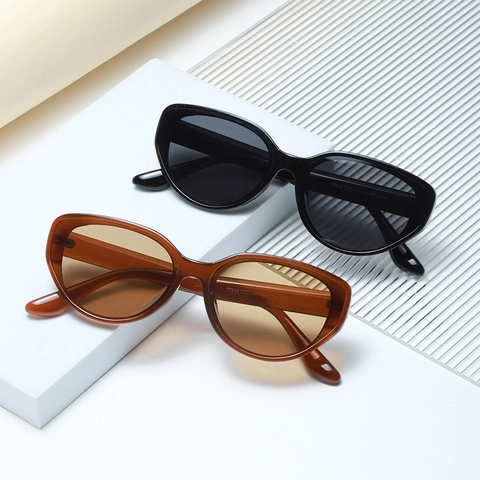 Occhiali Da Sole Cat Eye Polarizzati UV400 Montatura Plastica Lenti PC Retro Di Alta Gamma Per Donne