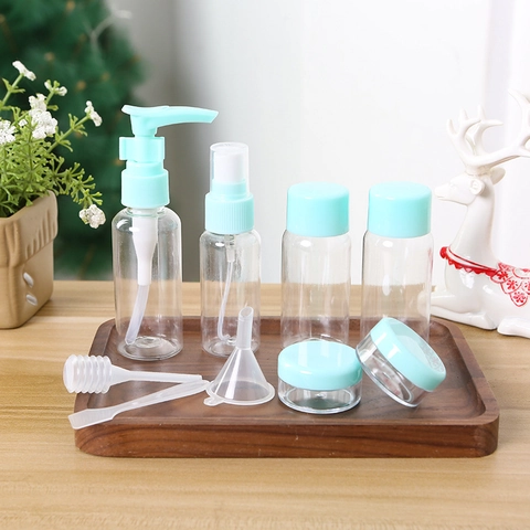 Portable Travel Empty Bottles Refillable Spray Pump Lotion Bottle Cream Jar Plastic Transparent Toiletry Organizer