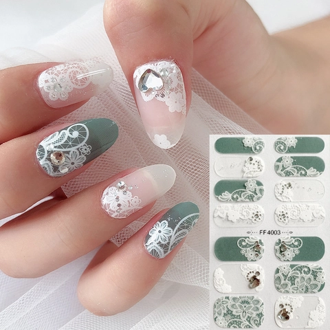 5D Relief Nagelkunst Aufkleber Mit Strass Goldfolie Selbstklebend DIY Elegante Florale Leopardenmuster
