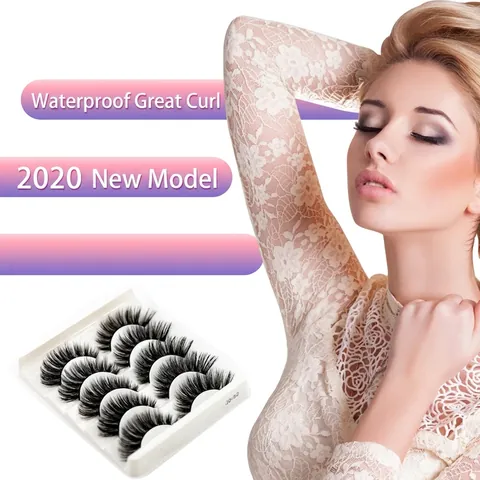 3D Synthetikfaser Falsche Wimpern Dick Lang Wispy Cross Natürlich Lockig Handgefertigt Wiederverwendbar Augen Make-up
