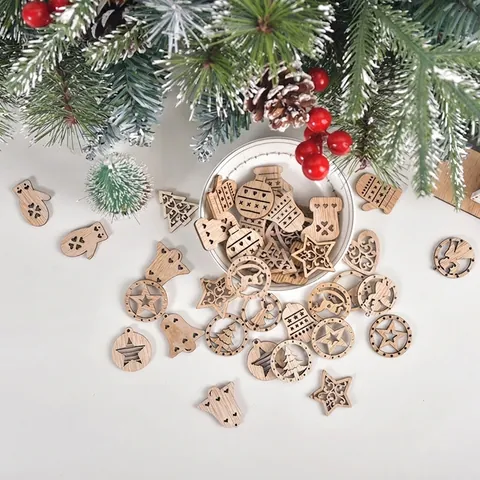 Ornamenti Natalizi In Legno Taglio Laser DIY Decorazioni Da Appendere Forme Di Renna Albero Stella Arredo Festivo