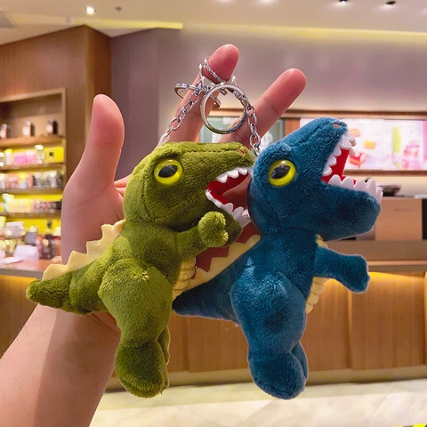 Porte-Clés En Peluche Dinosaure Forme Tyrannosaurus Rex Dessin Animé Grande Bouche Mignon Kawaii Pendentif De Sac Accessoire