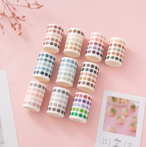Cinta Washi De Puntos Degradados Pegatinas Decorativas Círculos Redondos Papel Washi Para Scrapbooking Bricolage Papelería