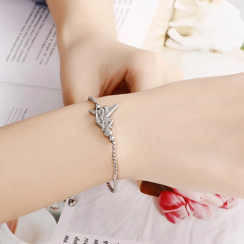 Bracciale Regolabile In Acciaio Inossidabile Donna Catena Box Chiusura Scorrevole Ciondolo Minimalista Gioielli