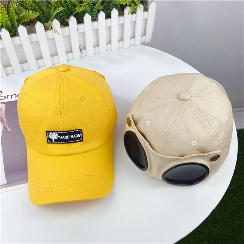 Gorra De Béisbol Estilo Piloto Algodón Con Gafas Streetwear Exterior Hip Hop Sombrero Sol Hombre Mujer