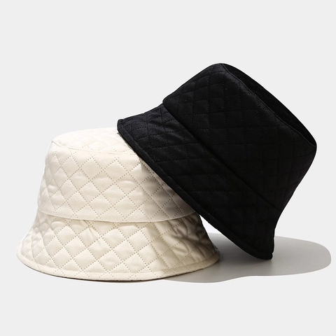 Cappello Da Pescatore Trapuntato Inverno Caldo Cotone Velluto Bacino Testa Piatta Retro Antivento Parasole Donne Chic Versatile