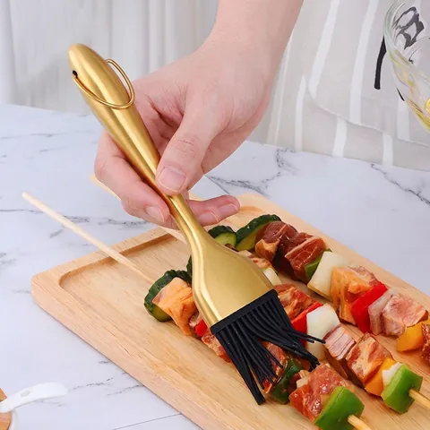 Pennello Per Imburrare In Silicone Resistente Al Calore Manico In Acciaio Inossidabile Testina Rimovibile Per Barbecue Cucina