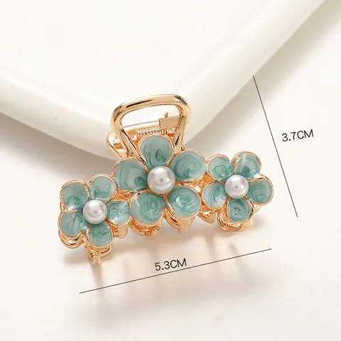Molletta Per Capelli A Fiore Elegante Lega Smalto Perla Artificial Sintetica Stile Coreano Dolce Accessorio Per Capelli Da Donna