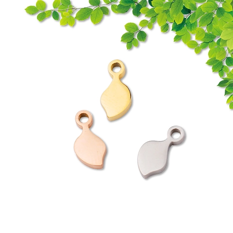 Mini Colgantes En Forma De Hoja Acero Inoxidable 304 Dijes Pulidos Espejo Para Accesorios De Joyería DIY