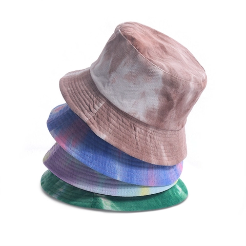 Corduroy Bucket Hat Tie Dye Print Casual Outdoor Sun Protection Fisherman Cap For Women And Men Foldable Fashion