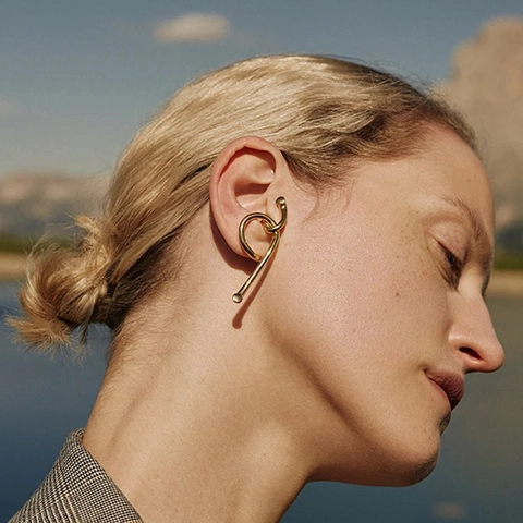 Minimalistischer Ohrmanschette Vergoldet Ohne Piercing Ohrclip Abstrakt Verdreht Geometrisch Schmuck Damen